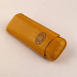 Partagas Leather Cigar Case Croco Effect - Yellow